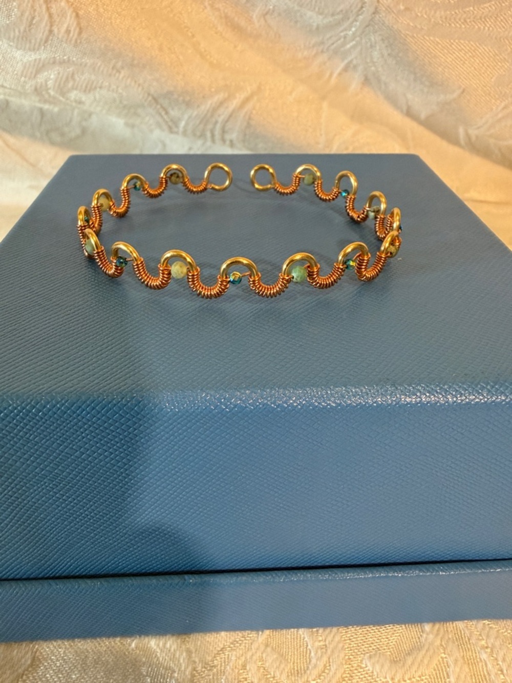 Handmade. Gold & Copper-Tone Wavy Wire Bracelet - Women's Jewelry